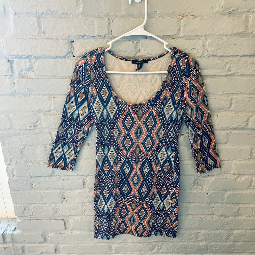 Bodycon patterned mini dress